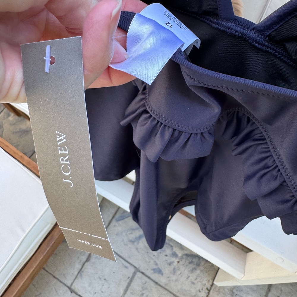 J.Crew NWT Navy one piece Swimsuit ruffles - Picture 13 of 13
